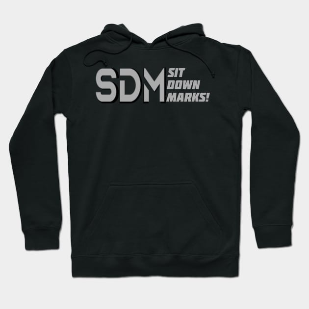 Sit Down Marks! Retro logo Hoodie by Sit Down Marks